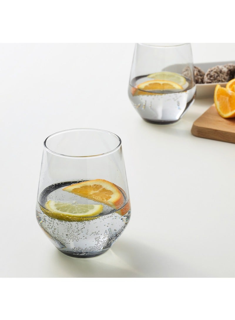 Grey Glass Drinking Glass, 45 cl, Squared Bowl Design, 4-Pack - Image 3