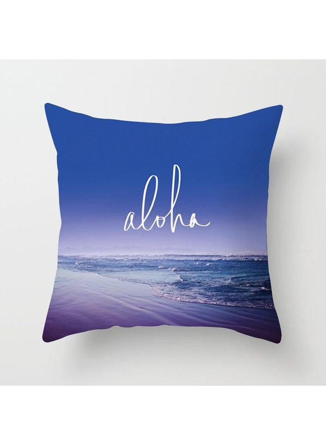 NIBEMINENT Sea Printed Cushion Cover Blue