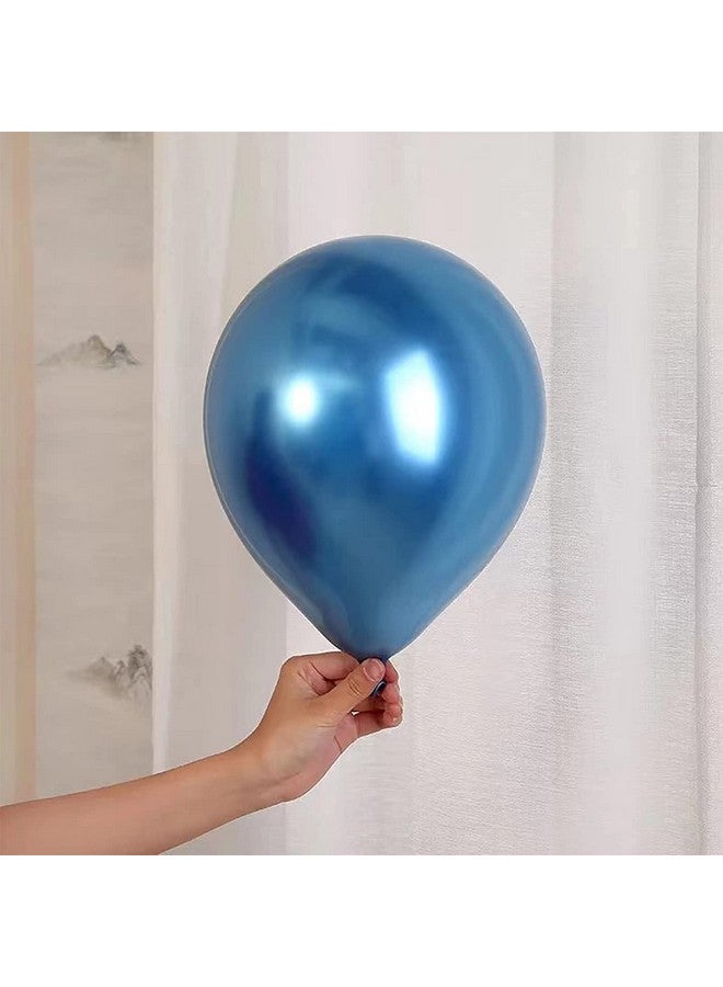Flyloons 25 pcs Blue and Silver Chrome Balloons for Birthday decoration celebration Anniversary baby shower Girls Boys Men Women - Image 3
