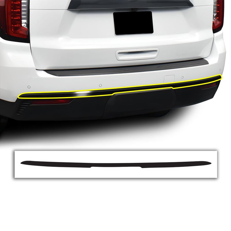 BOGAR TECH DESIGNS for GMC Yukon 20212025 Rear Bumper Chrome Delete Overlay Gloss Black