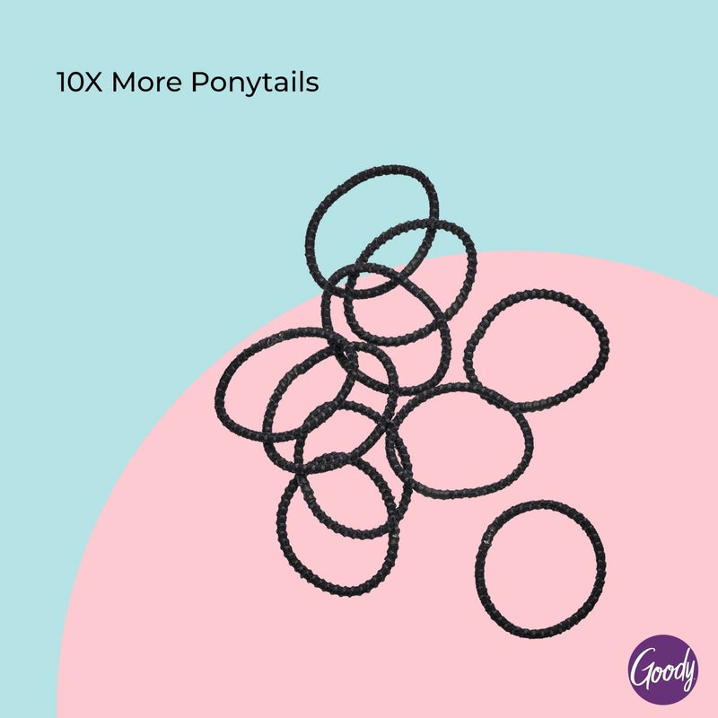 Goody Ouchless No Slip Hair Ties, 10 Ct, Black, 4MM Rubber Bands, SlideProof, Pain-Free Styling Accessories for Women & Men, Made for Long-Lasting Braids, Ponytails & More, All Hair Types - Image 2