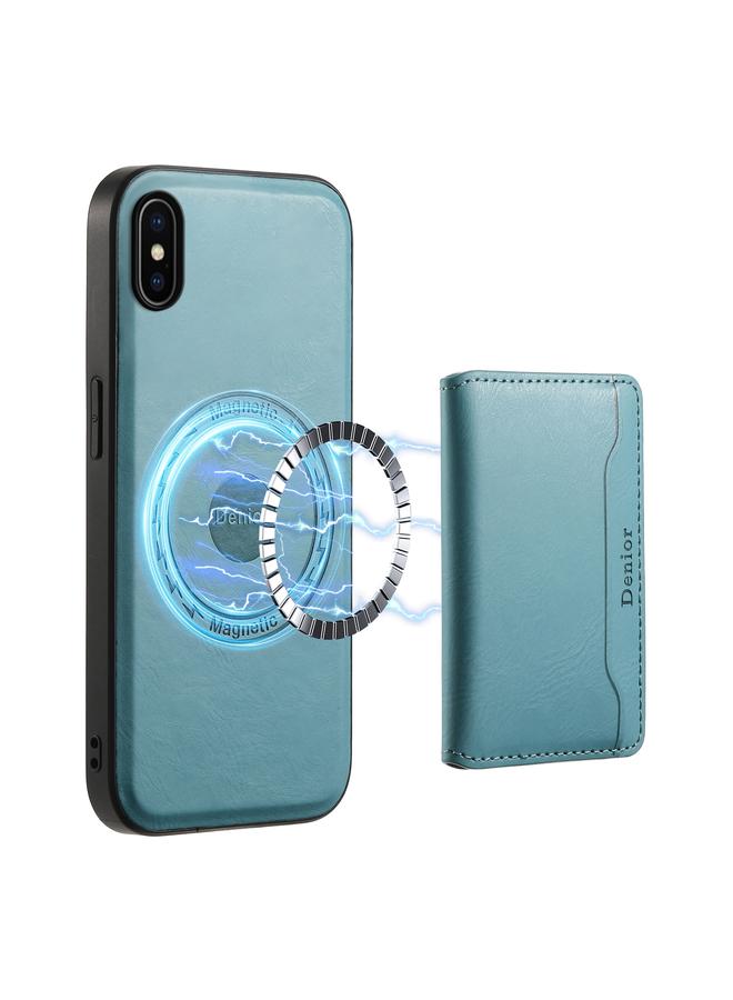 Denior Case For iPhone X / XS Cowhide Texture Leather MagSafe Detachable Wallet Phone Case - Image 1
