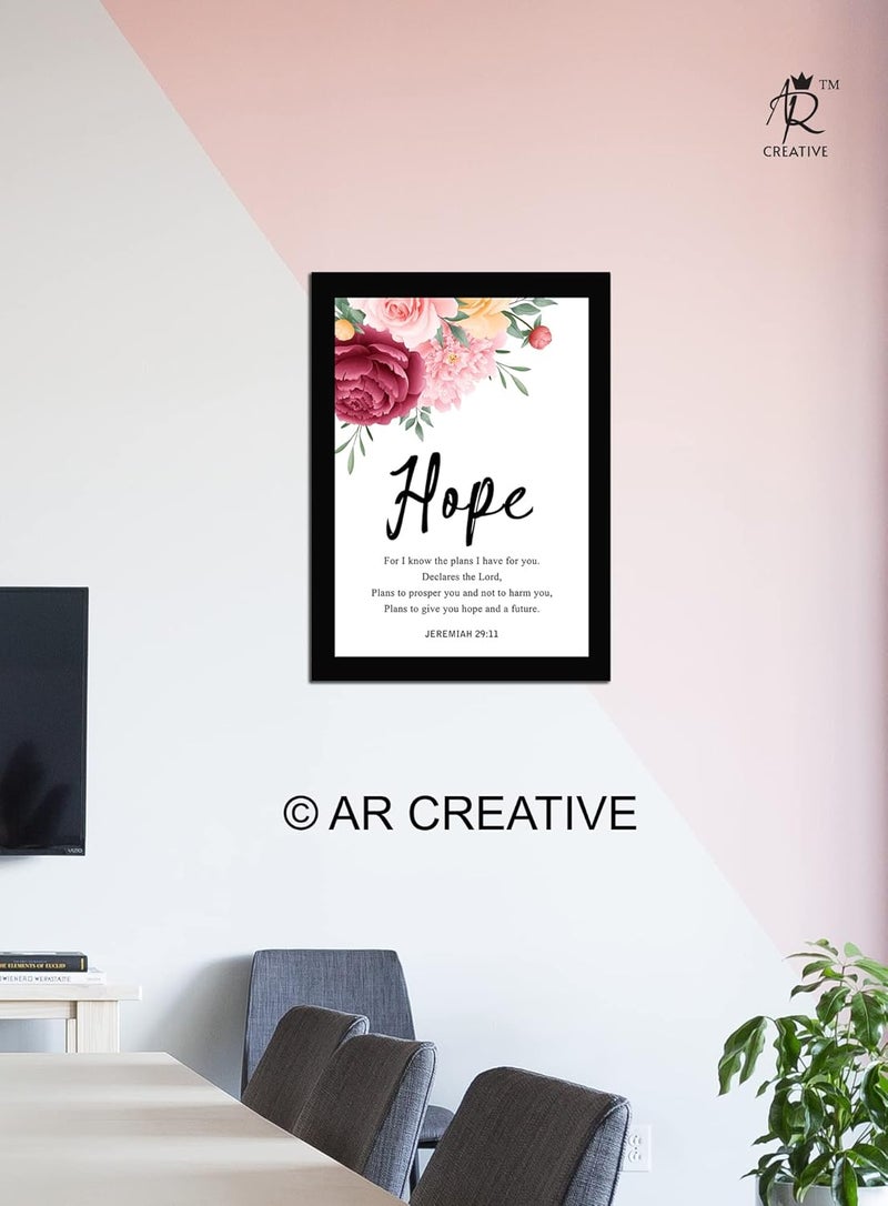 AR Creative Synthetic Hope Bible Verse Wall Photo Framed Wall Poster Bible Quotes Print With Frame Home Bible Quotes Poster 136 Inch X 102 InchMulticolor - Image 2