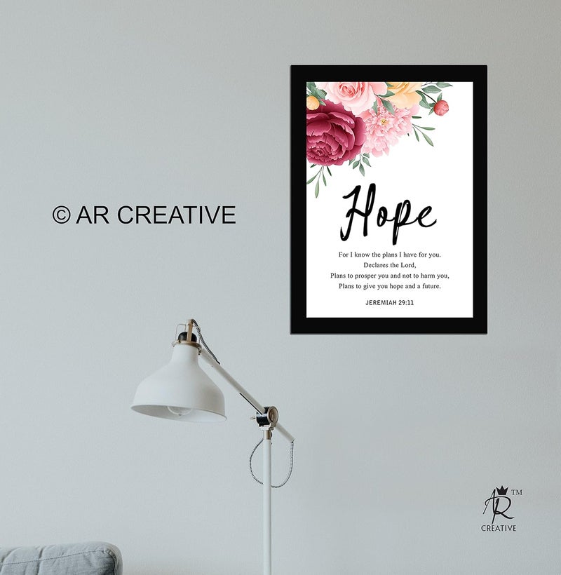 AR Creative Synthetic Hope Bible Verse Wall Photo Framed Wall Poster Bible Quotes Print With Frame Home Bible Quotes Poster 136 Inch X 102 InchMulticolor - Image 3