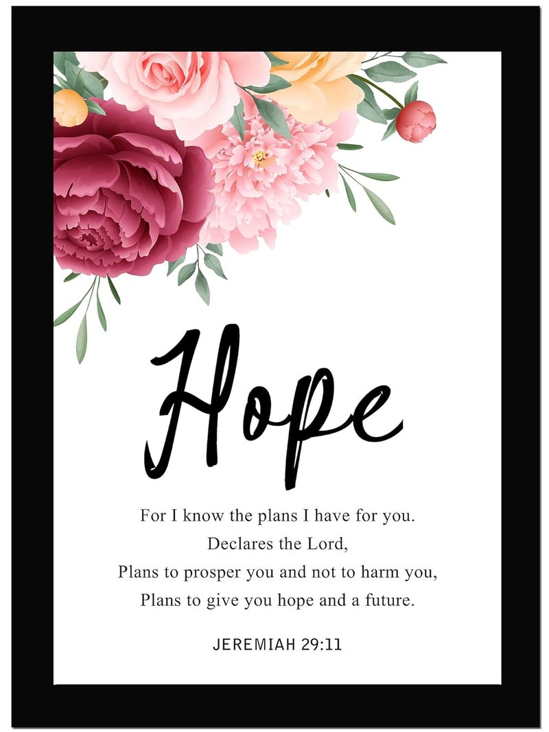 AR Creative Synthetic Hope Bible Verse Wall Photo Framed Wall Poster Bible Quotes Print With Frame Home Bible Quotes Poster 136 Inch X 102 InchMulticolor - Image 1