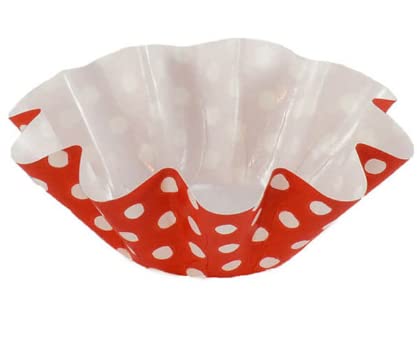 Floret Brioche Cup RED with White Dots Disposable Bake and serve brioche floret paper baking cups self standing mold 100 pc