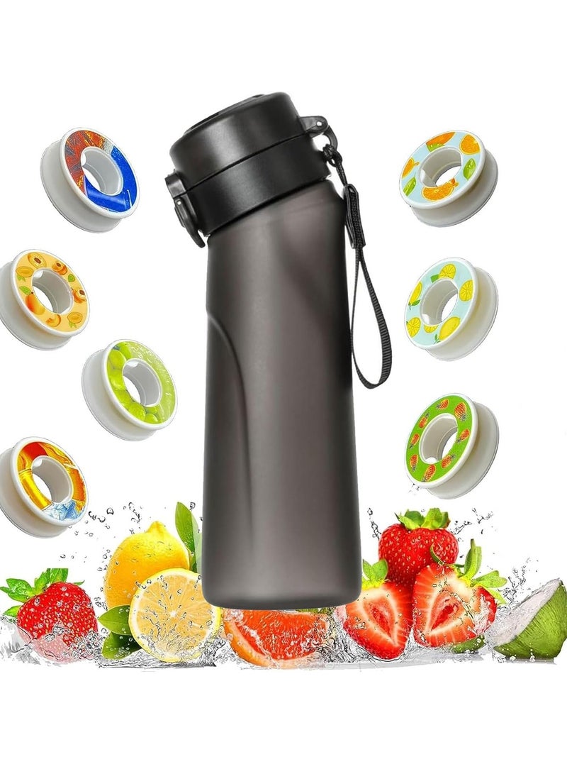 WENTCCION Fruity Scented Air Up Water Bottle with 7 Pcs 0% Sugar Flavor Pods and Cleaning Kit,BPA Free,Leak Proof Sports Water Cup with Straw,750ml Fruit Fragrance Water Bottle for Sport - Image 1