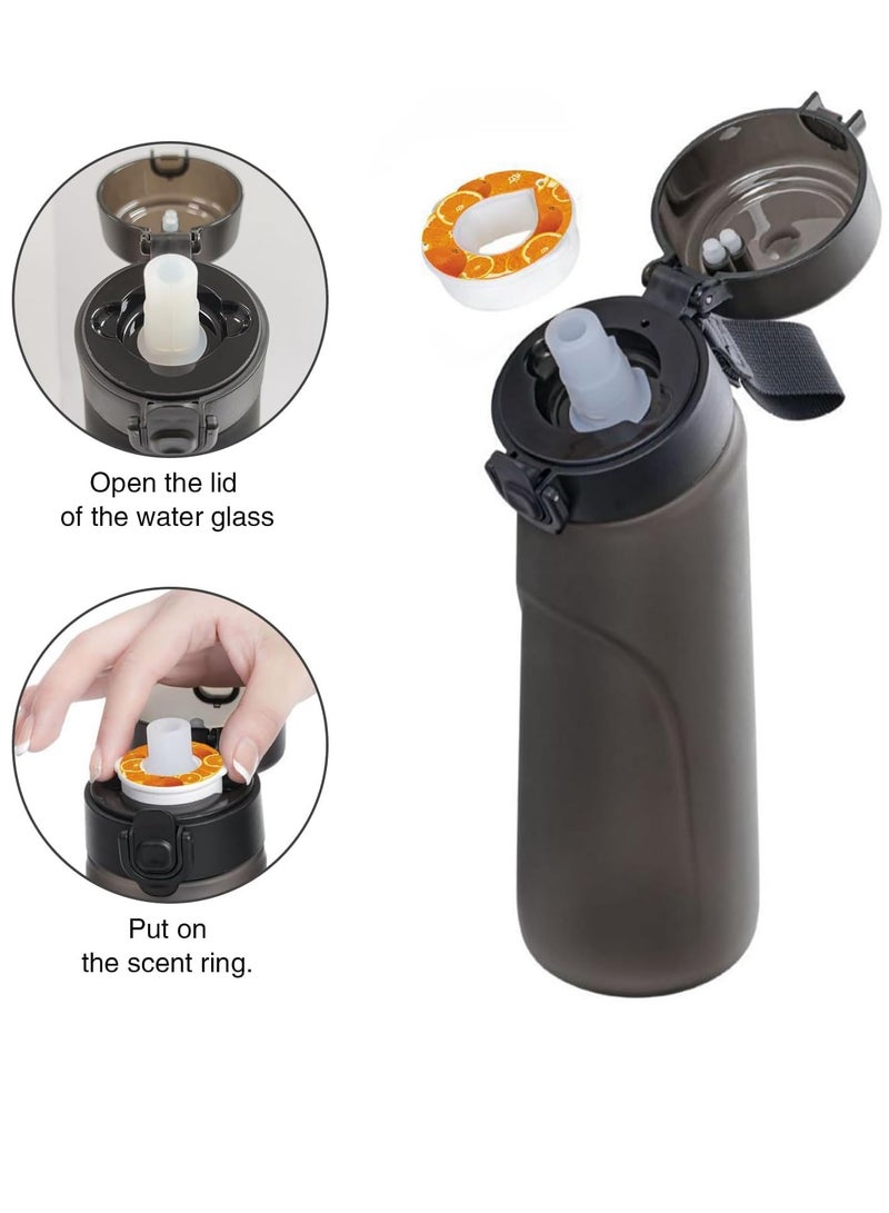 WENTCCION Fruity Scented Air Up Water Bottle with 7 Pcs 0% Sugar Flavor Pods and Cleaning Kit,BPA Free,Leak Proof Sports Water Cup with Straw,750ml Fruit Fragrance Water Bottle for Sport - Image 4