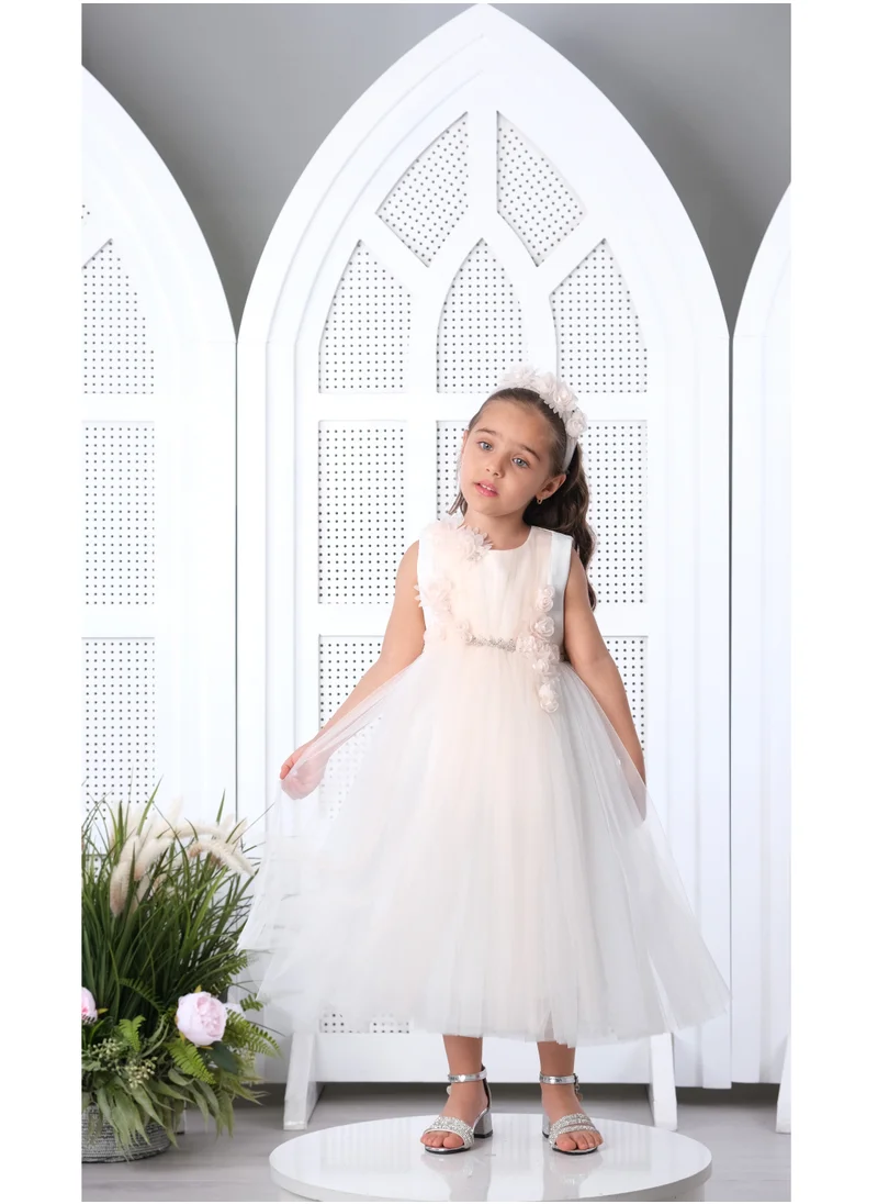 VIA BAMBINO Flower Baby Dress White 3128