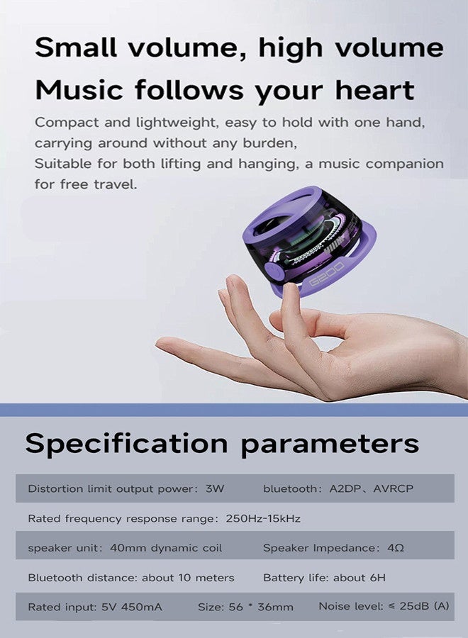 Portable Bluetooth Speaker 6H Playtime, Floatable, Wireless Stereo Pairing,With Type C Charging, Wireless Speaker supports dual-machine series connection,Featuring magnetic attachment and RGB lightingIdeal for Home, Outdoors, Hiking Purple - Image 3
