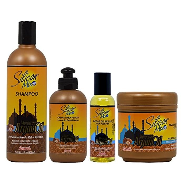 Silicon Mix Moroccan Argan Oil 4-Piece Set: Repairing Dry, Damaged Hair - Image 1