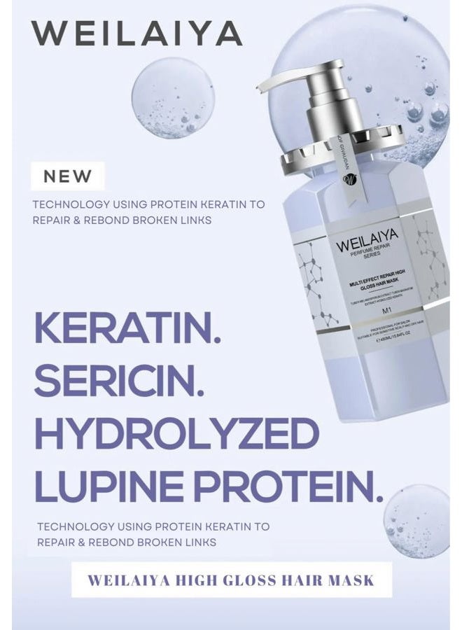 Generic Weilaiya Perfume Repair Series Multi Effect Repair High Gloss Hair Mask 450mL (Rebuid hair structure, anti frizzy, and keeps the hair color last longer up to 6 weeks) - Image 3