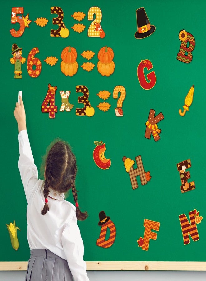 Faccito 176 Pcs Fall Bulletin Board Decorations Letters Numbers Alphabet Autumn Paper Cutouts Punctuation Symbols Combo Set Thanksgiving Classroom Decorations for School Chalkboard Party Teacher - Image 5
