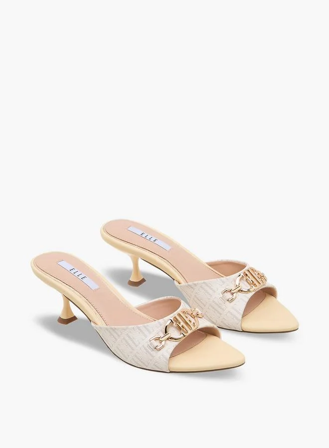 ايل Women Metal Accent Flared Heel Sandals