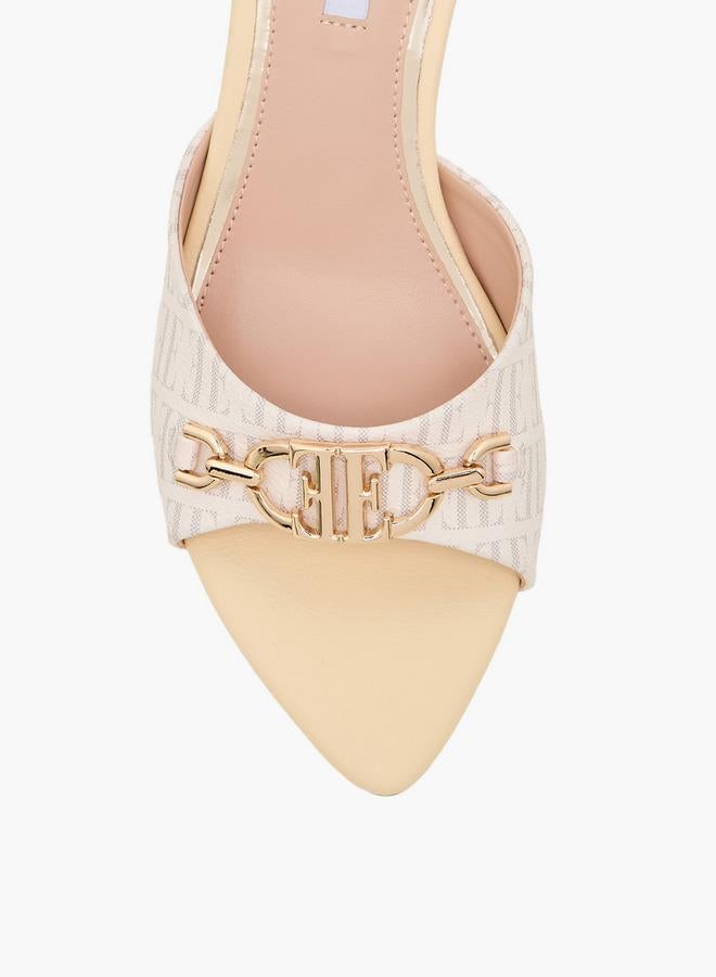 ELLE Women Metal Accent Flared Heel Sandals - Image 4