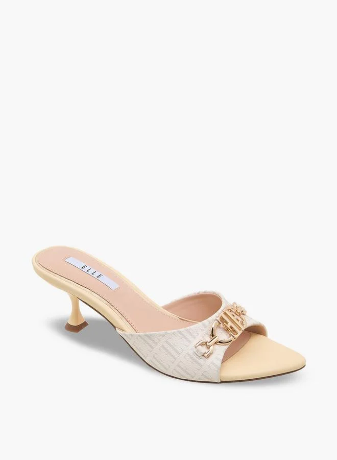 ايل Women Metal Accent Flared Heel Sandals