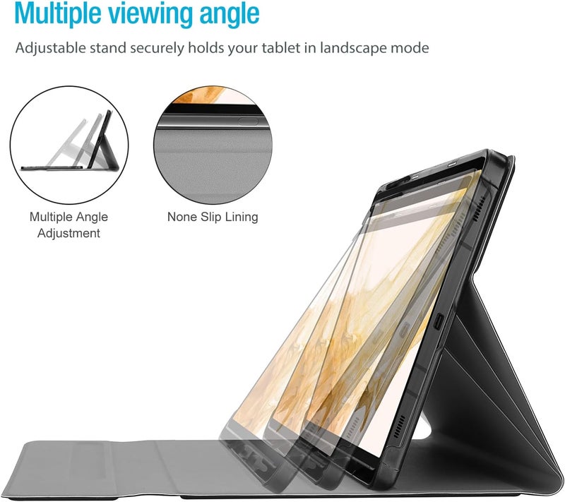 Procases Galaxy Tab S8 Plus/S7 Fe/S7 Plus Keyboard Case 12.4", Slim Lightweight Cover With Magnetically Detachable Wireless Keyboard For Samsung X800/X806/T970/T975/T976/T978/T730/T736 -Black - Image 4