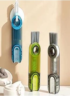 Generic 3 in 1 Cup Lid Cleaning Brush Set,Multi-Functional Crevice Cleaning Brush,Tiny Bottle Cup Lid Detail Brush,3 in 1 Water Bottle Cleaning Brush,Silicone Bottle Cleaning Brush - 3pcs 