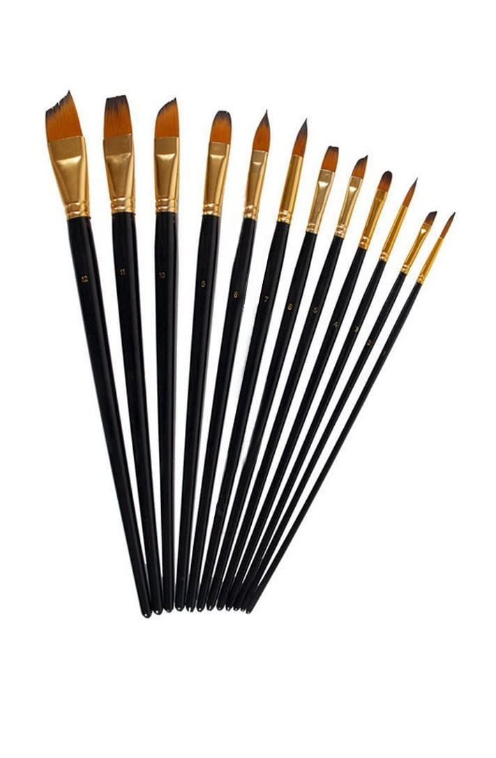 Kabeer Art Set Of 12 Exclusive Fine Art Long Handled Paint Brush + Zippered Carry Bag With Pop-Up Stand - For Oil Acrylic Watercolor Painting - Image 5