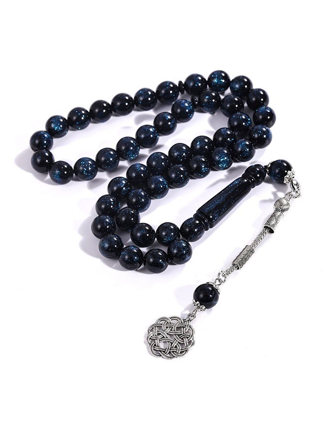 Prayer Beads (10mm 45 Beads) Royal Blue and White Resin Beads - Muslim Prayer Beads Handmade. - Image 1