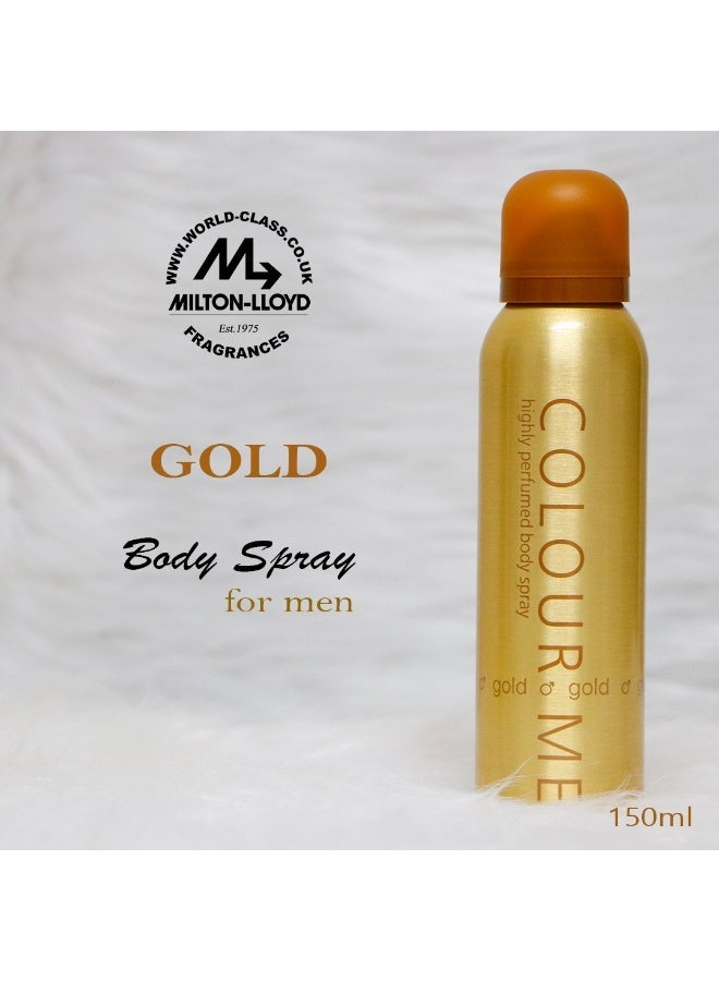 COLOUR ME GOLD MEN BODY SPRAY 150ML - Image 5