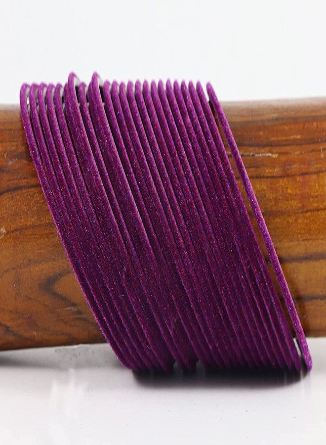 ZULKA Non-Precious Metal Base Metal with Velvet worked Glossy finished Bangle Set For Women/Girls, (Purple_2.4 Inches), Pack Of 48 Bangle Set - Image 5