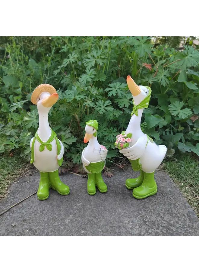 3pcs Duck Resin Crafts Home Garden Family Of Three Christmas Halloween Gift - Image 4
