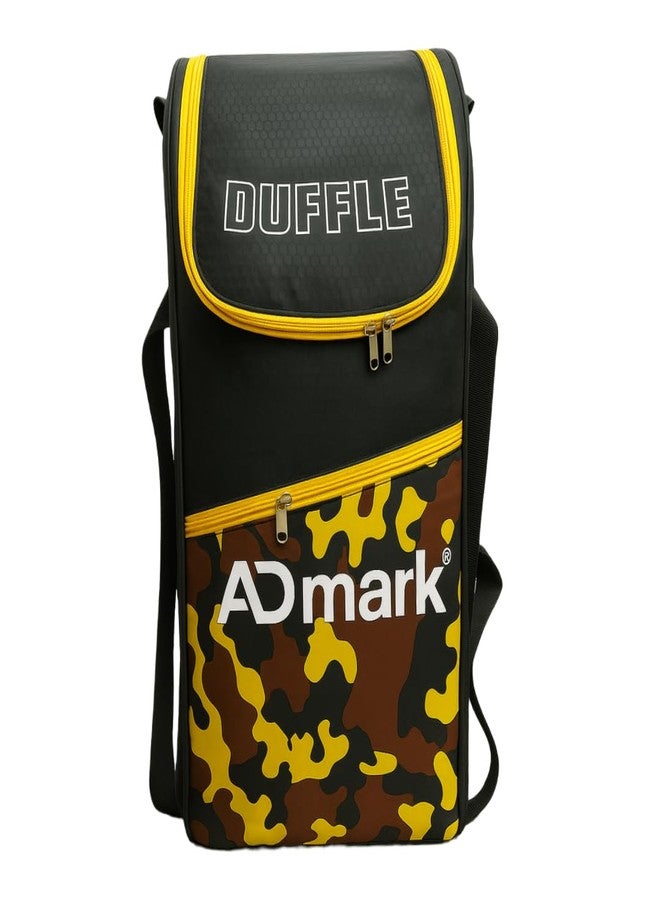 ADMARK Duffle Cricket Kit Bag, Black with Yellow Camo, Polyester, Multiple Storage Compartments, Adjustable Shoulder Straps - Image 2