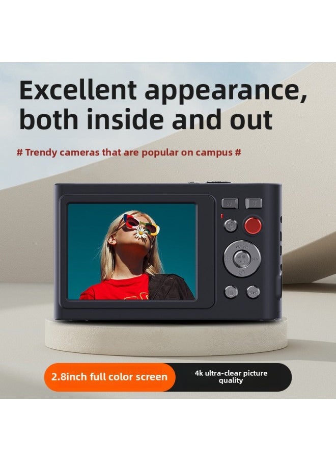 Generic High-definition Digital Card Camera Student Retro Campus Home Auto-focus Camera Video Camera-Body Color:Elegant Black  - Image 2