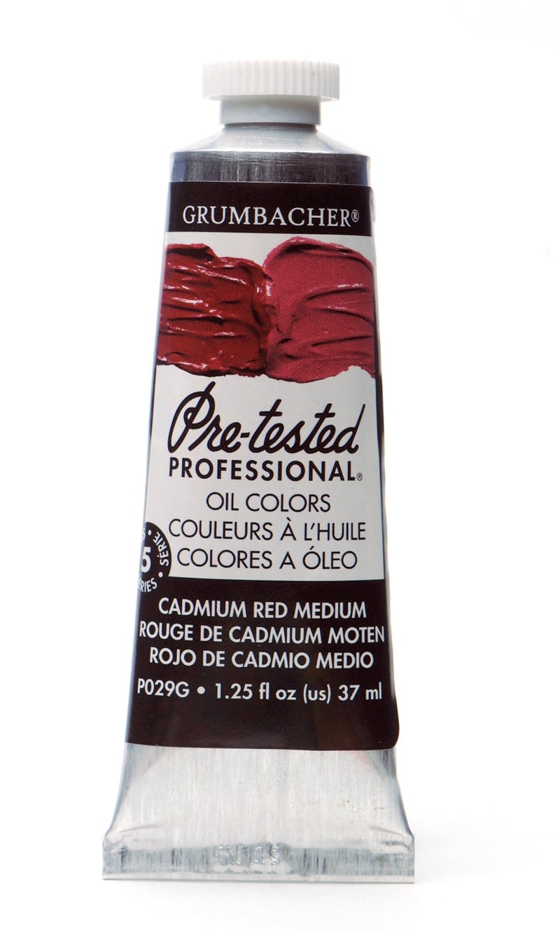 Grumbacher Pre-Tested Oil Paint, 37ml/1.25 Ounce, Cadmium Red Medium (P029G) - Image 1