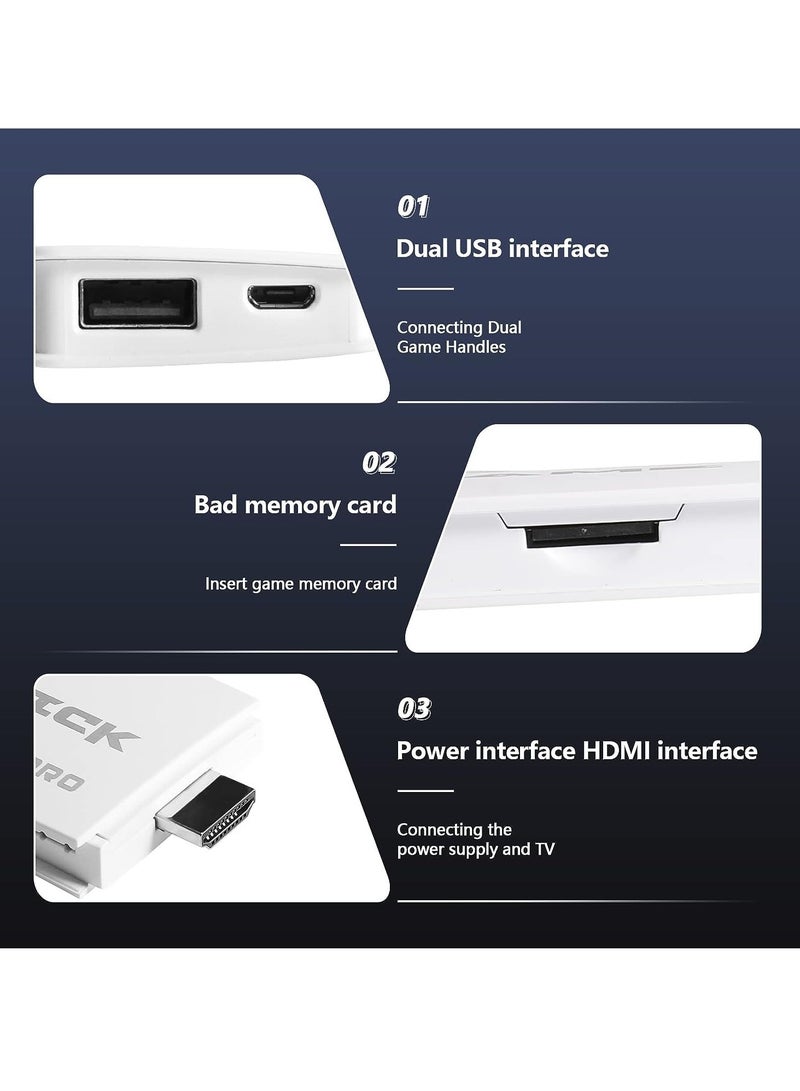 وحدة تحكم ألعاب ريترو لاسلكية، وحدة تحكم ألعاب كلاسيكية كلاسيكية بدقة HD 4K، وحدة تحكم ألعاب صغيرة بمشغلين، توصيل وتشغيل عصا ألعاب الفيديو، 23 محاكيًا كلاسيكيًا، مخرج HDMI هدية للبالغين والأطفال (64 جيجا) - Image 2