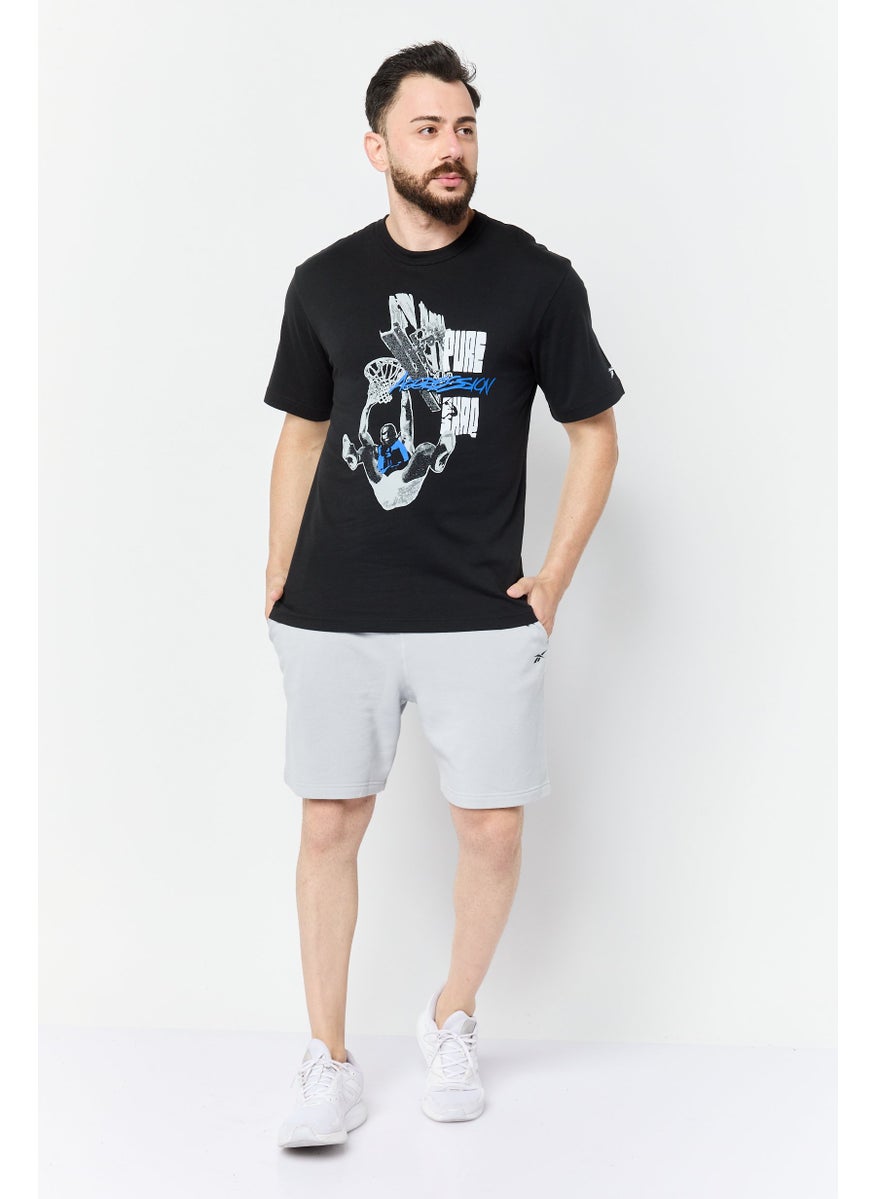 Reebok Men Sportswear Fit Short Sleeve Outdoor T Shirt, Black  - Image 4