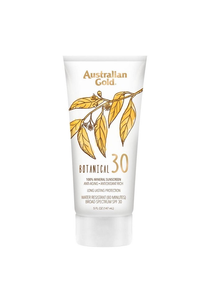 Australian Gold Botanical Spf 30 Mineral Sunscreen Lotion, Nonchemical Sunblock With Titanium Dioxide & Zinc Oxide, Nativeaustralian Ingredients, Waterresistant, Citrus Oasis Fragrance, 5 Oz  - Image 1