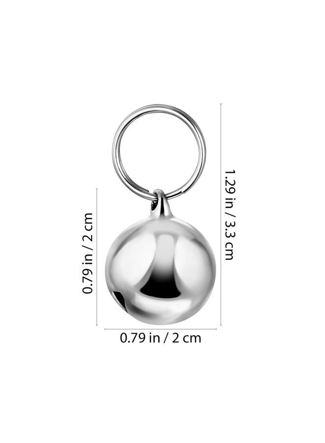 UKCOCO Pet Collar Pendant-6PCs Cat Collar Bells Copper Bell Training Charm Pendants for Pet Cat Dog Necklace Collar (Silver) - Image 3