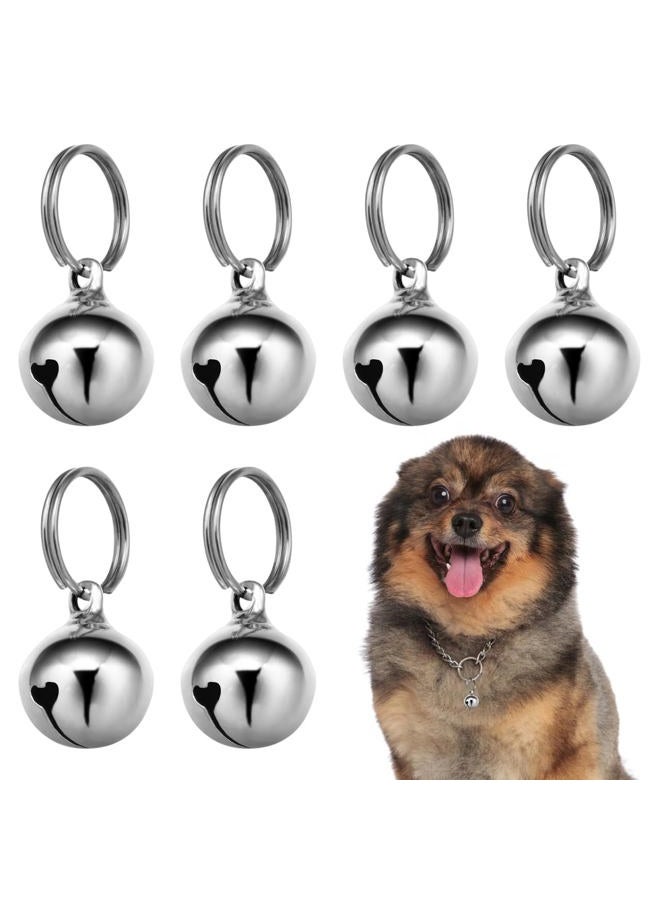 UKCOCO Pet Collar Pendant-6PCs Cat Collar Bells Copper Bell Training Charm Pendants for Pet Cat Dog Necklace Collar (Silver) - Image 1