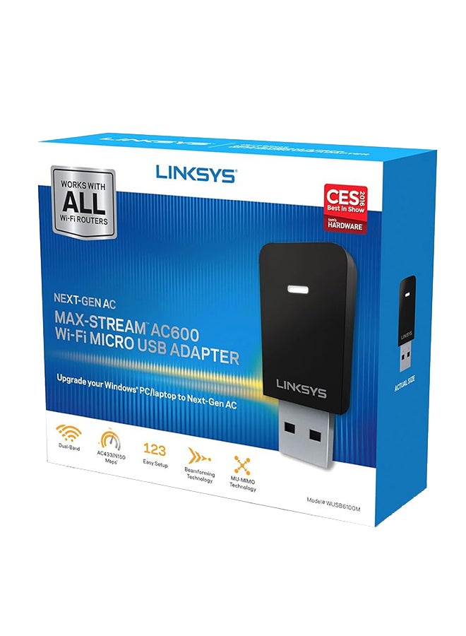 لينكسيس محول USB ثنائي النطاق MU-MIMO من Max-Stream AC600 (WUSB6100M) - Image 2