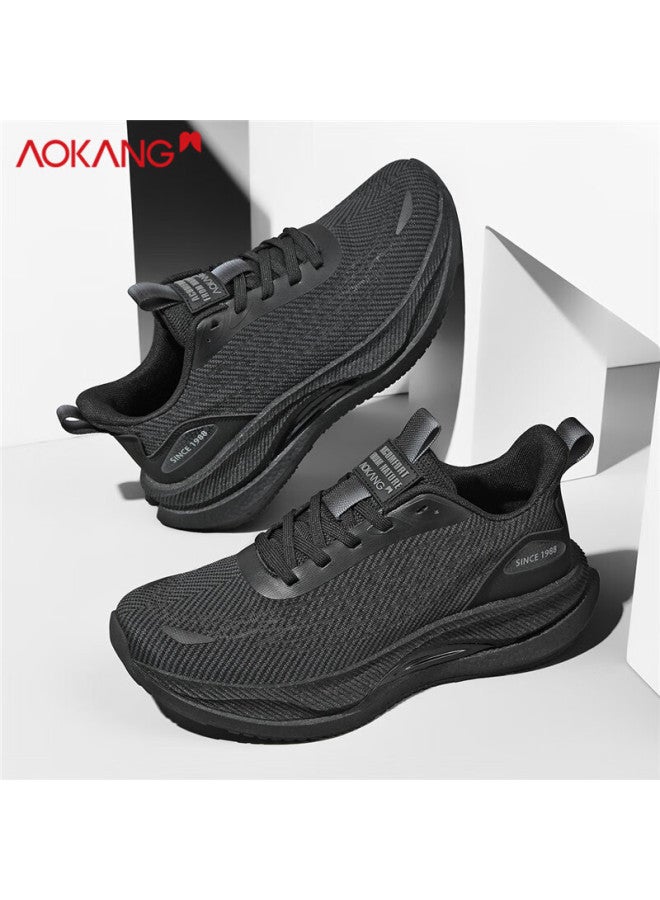 Aokang Men's Sports Shoes Lightweight Shock Absorbing Breathable Mesh Comfortable Running Shoes 1110740621 Black 43 - Image 5
