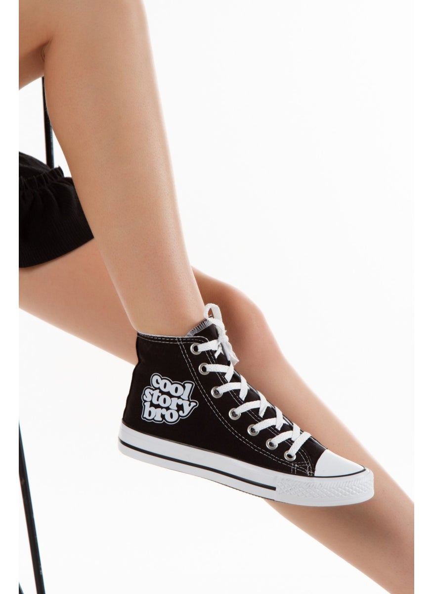Lideral Casual Linen Comfortable Ankle Black Long Converse Cool Story Printed Sneaker Sports Shoes  - Image 2