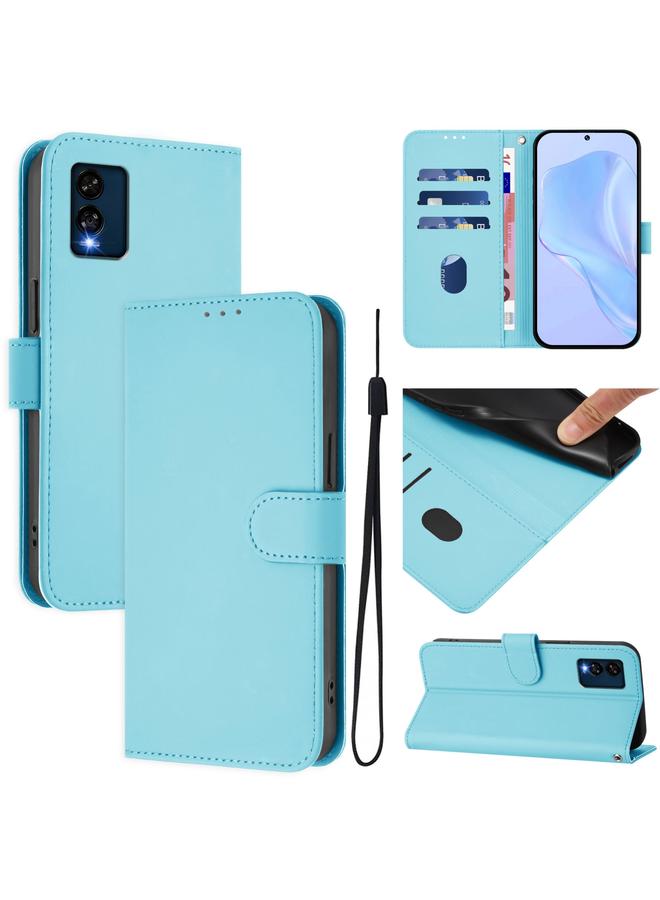 S-TOP Case For BLU View Speed Skin Feel Solid Color Leather Phone Case with Lanyard - Image 1