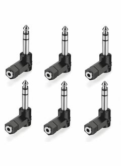KASTWAVE 6 PCS 3.5mm Right Angle Male to Female Audio Adapter Converter TRS Stereo Jack Plug AUX Connector Compatible with Headset, Tablets, MP3 Players, Game Controller, Speakers  - Image 1