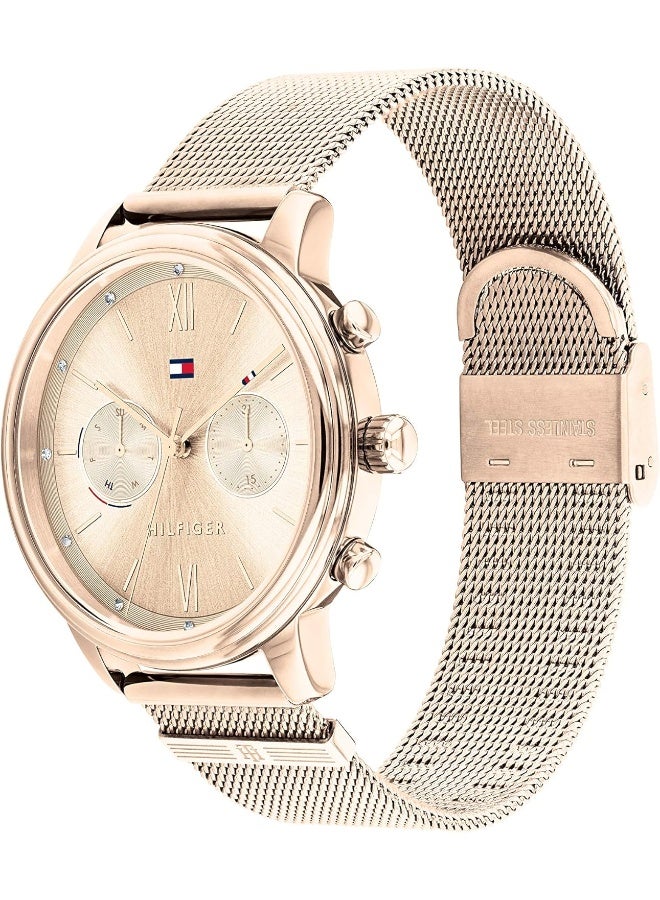 TOMMY HILFIGER Women's Light Carnation Gold Dial Ionic Plated Carnation Gold Steel Watch 1782303 - Image 2