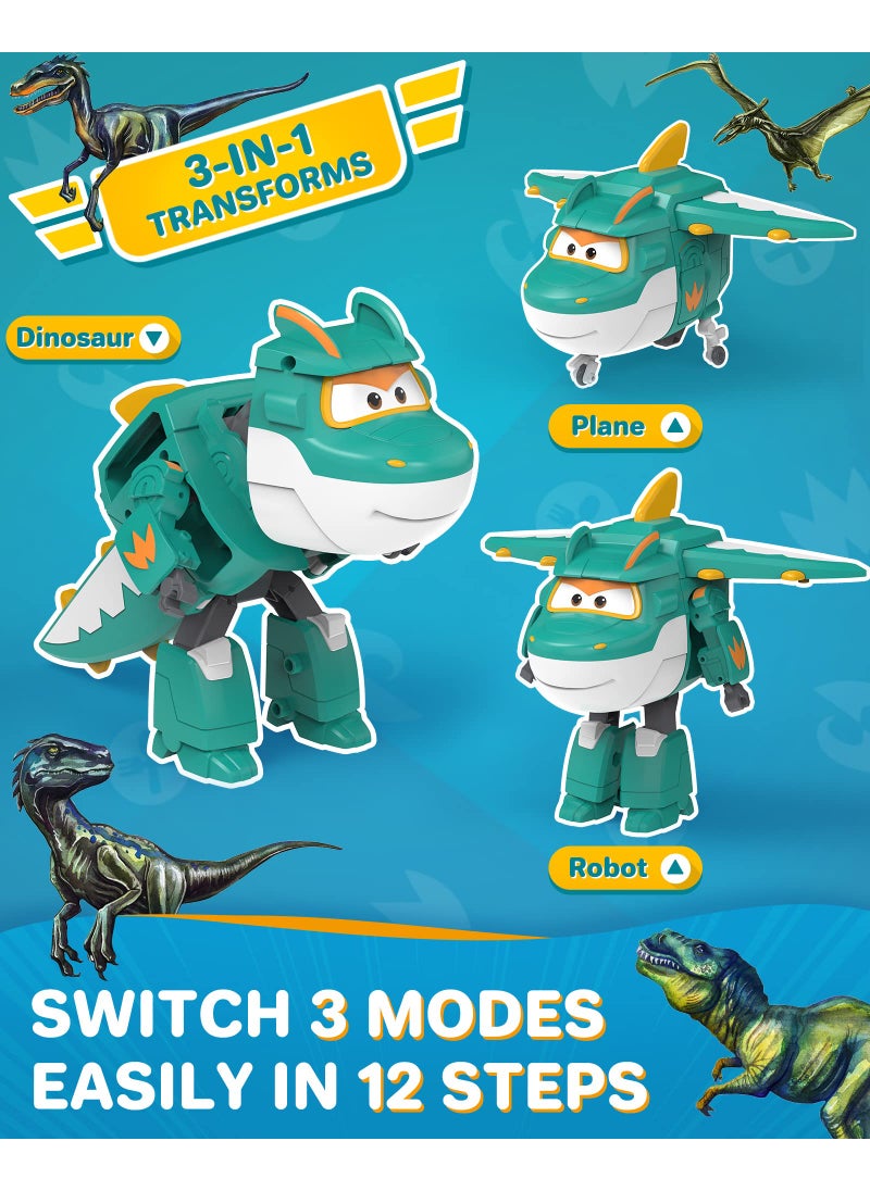 SUPER WINGS Super Wings 5 in Transformer Toys Tino, Transforming Airplane Robot for Boys and Girls, Action Figures Dinosaur Toy for Kids Age 3 4 5 6 7 8 9+  - Image 3