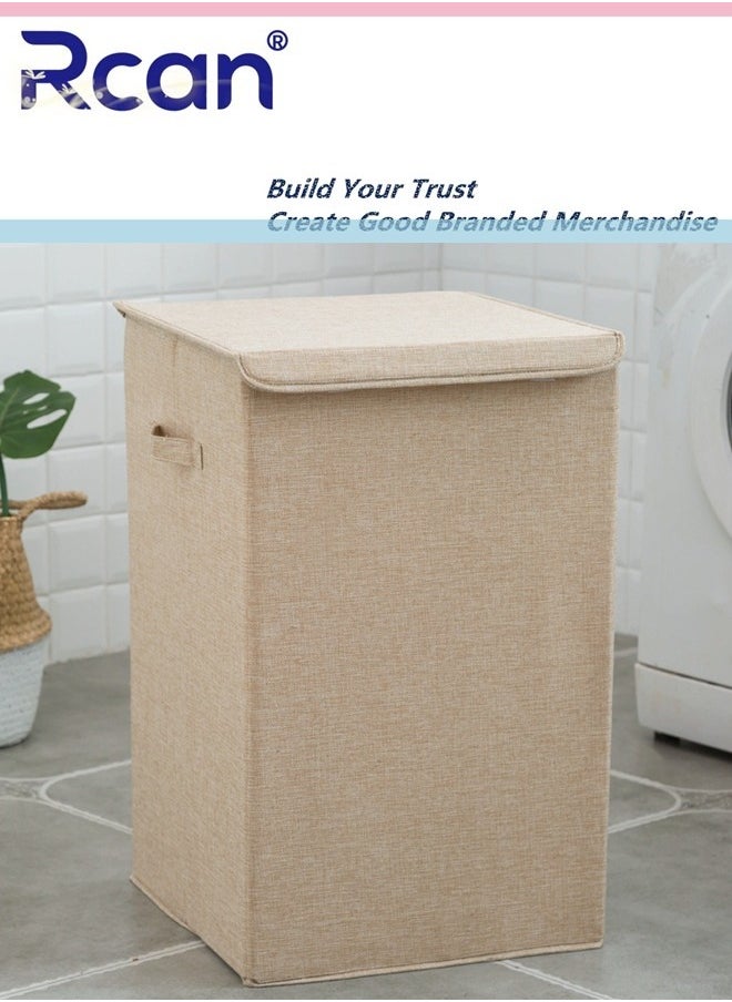 Rcan Large Storage Box with Handles and Lid for Clothes Storage Organization Games Books Items Folding Chest Storage Organizer  - Image 1