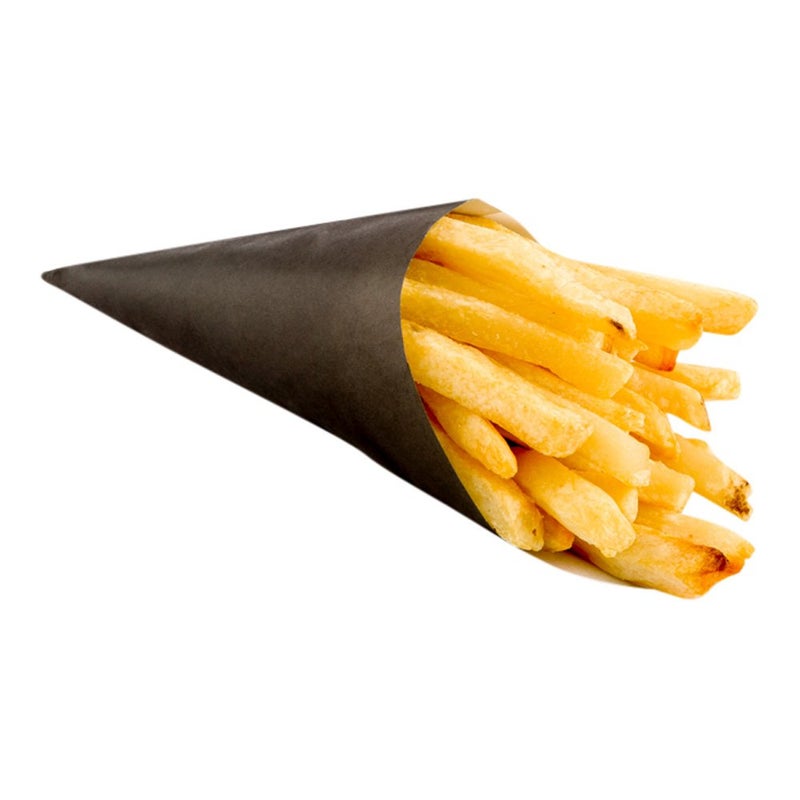 Restaurantware Conetek 59inch Environment Friendly Black Finger Food Cones Perfect for Appetizers GreaseProof and FoodSafe Paper Cone Disposable and Recyclable 100CT