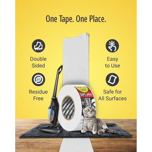 TapePlus Carpet & Rug Tape - 2 in x 40 yd, White - Double-Sided Carpet Tape for Area Rugs & Floor Mats on Hardwood & Laminate Floors - Professional Grade Adhesive, Heavy Duty, Residue-Free, Easy Peel - Image 2