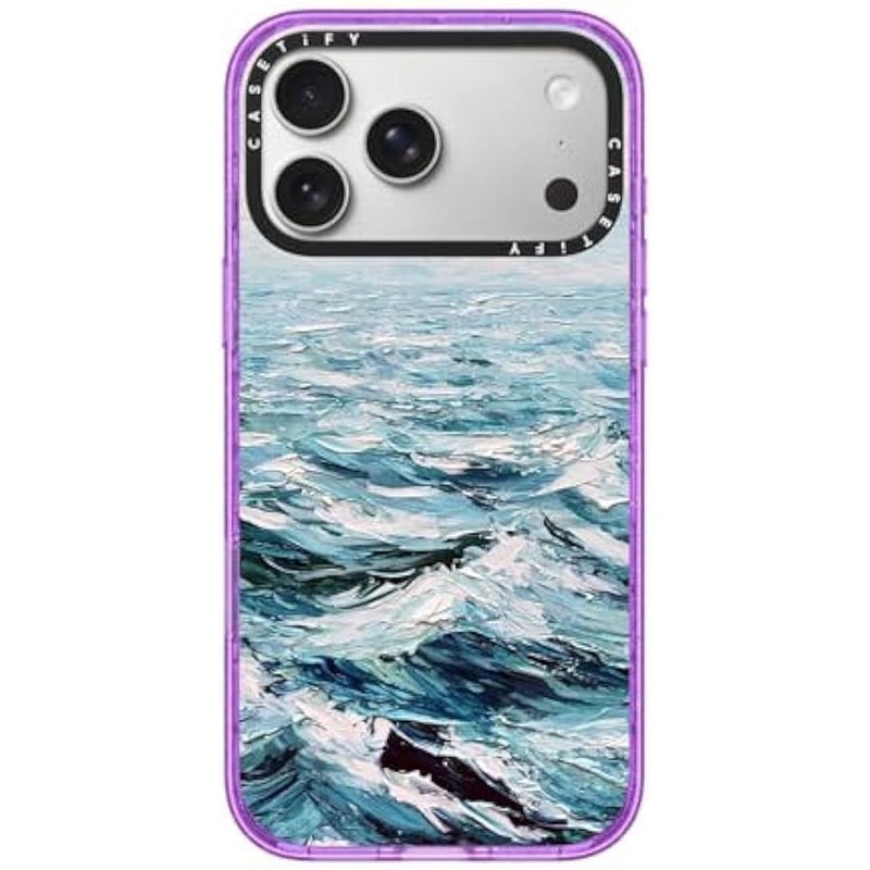 Casetify Impact iPhone 17 Pro Max Case 【Slim/Compatible with Magsafe / 8.2 ft. 4X Military Grade Drop Protection】 - Deep Blue Sea - Glitter Purple - Image 1