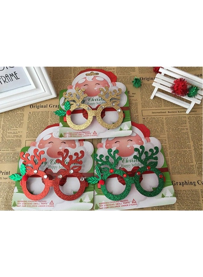 klarako Christmas Glasses Fancy Dress Glasses Photo Booth Props Perfect for Christmas Decoration(Red) - Image 1