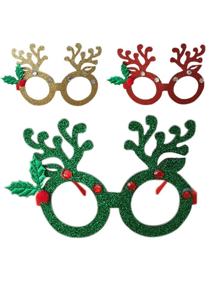 klarako Christmas Glasses Fancy Dress Glasses Photo Booth Props Perfect for Christmas Decoration(Red) - Image 2