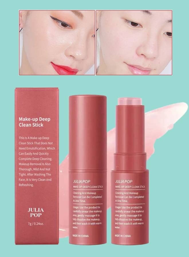 JULIA POP Makeup Deep Clean Stick Deep Cleaning and Refreshing Face and Body Makeup Remover Stick Oil Moisturizing Make Up Lipstick Remover Stick Face Cleanser Balm  - Image 1