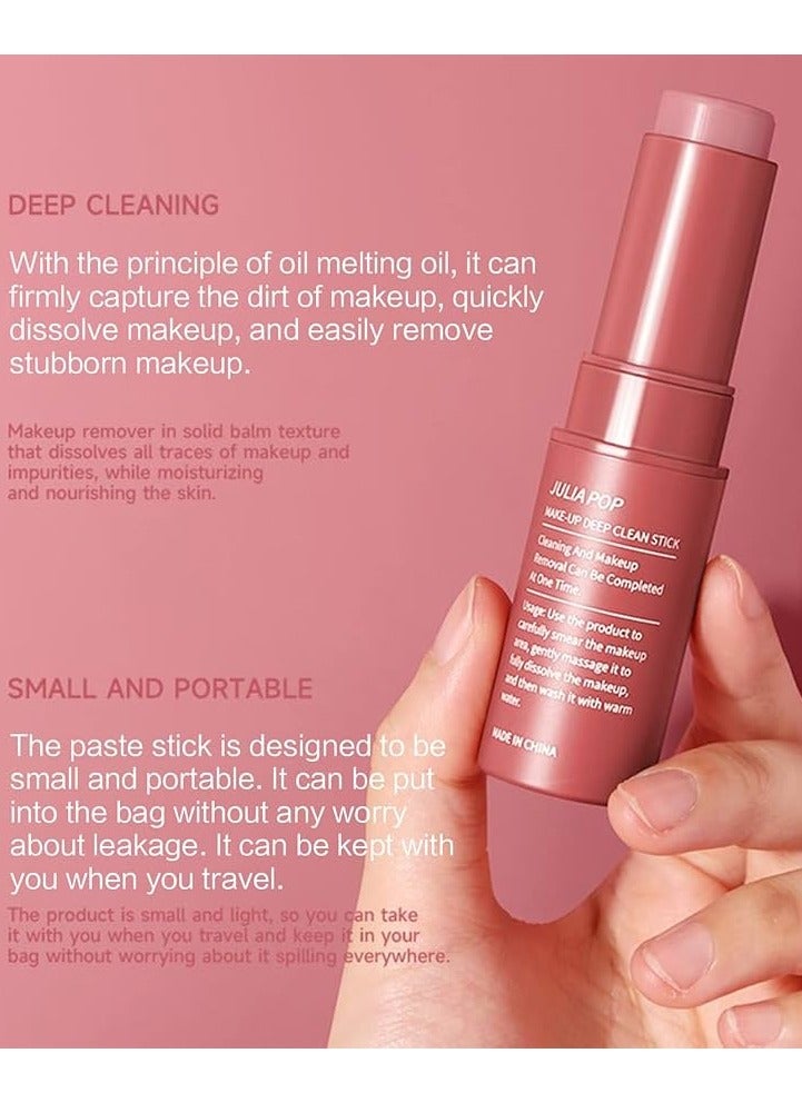 JULIA POP Makeup Deep Clean Stick Deep Cleaning and Refreshing Face and Body Makeup Remover Stick Oil Moisturizing Make Up Lipstick Remover Stick Face Cleanser Balm  - Image 3